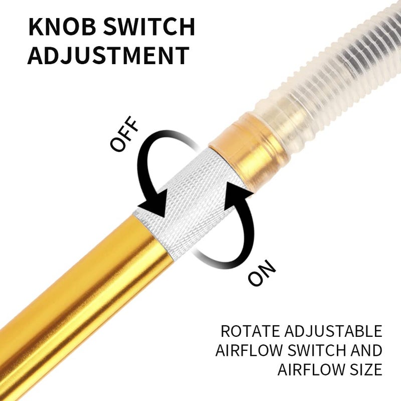 SI FANG 1/8'' Micro Pneumatic Air Pencil Die Grinder Kit, Pencil Style 52000-70,000 RPM, 3mm 3.17mm & 2.38mm Capacity, Engraving Tool - Image 3